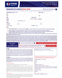 Le formulaire d'inscription pour les mineurs